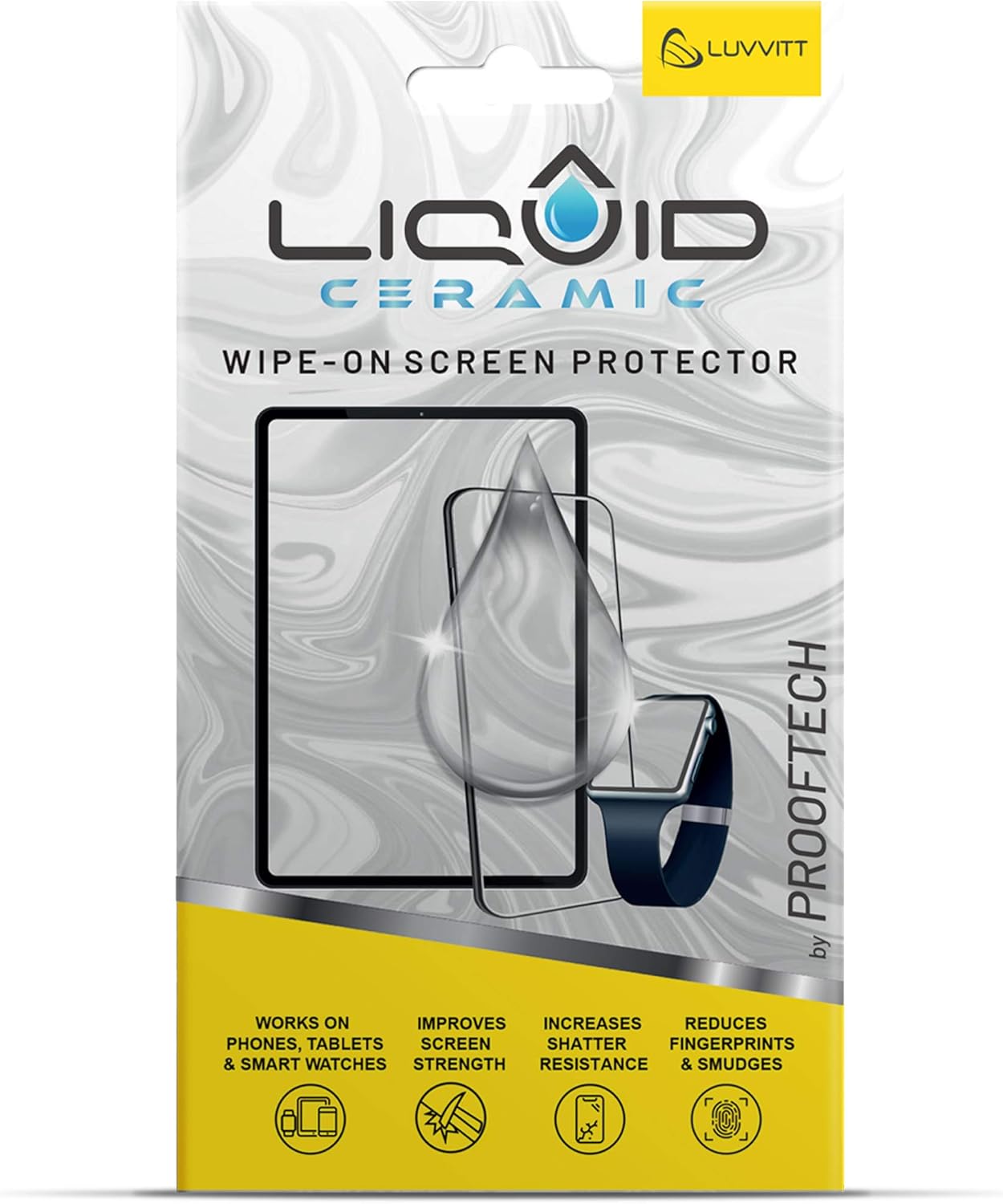 Glass Screen Protector Wipe On Scratch and Shatter Resistant Nano Protection for All Phones Tablets Smart Watches - Universal