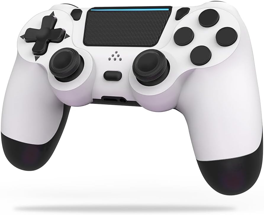MOVONE Wireless Controller Dual Vibration Game Joystick Controller for Ps4 Controller/Slim/Pro,Compatible with PS4 Console (white+black)